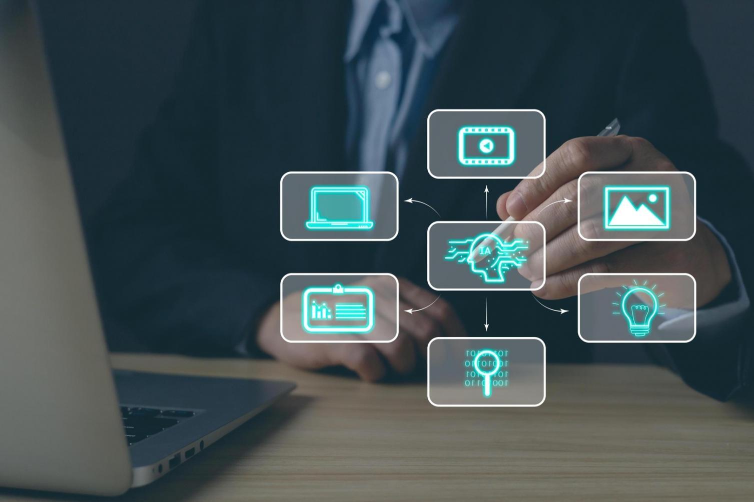 Moderne digitale Lernumgebung mit KI-gestützten Automatisierungstools